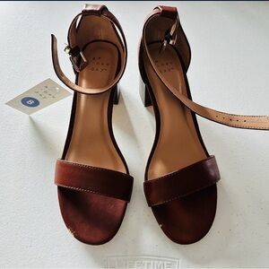 A New Day Women's Tan Block Heel Sandals